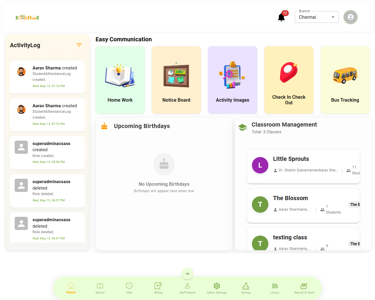 Home Dashboard Base View