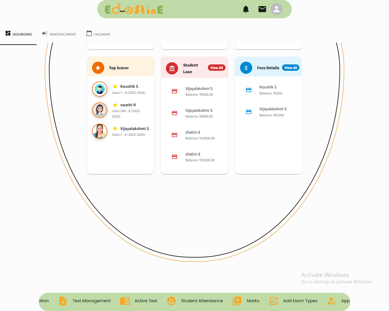 Attendance Management Base View