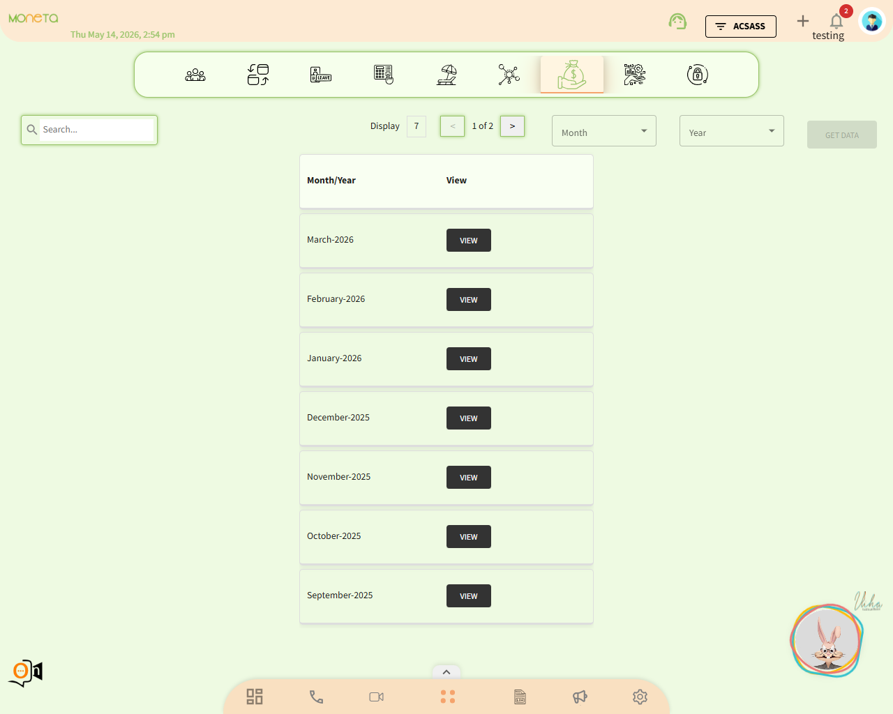 Process Payroll View
