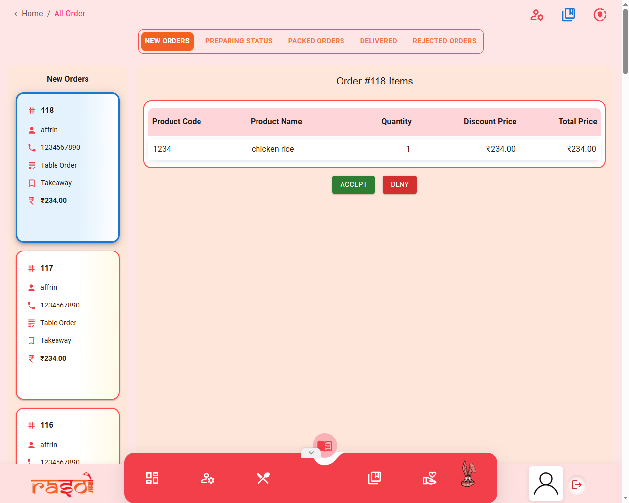 Online Ordering Base View